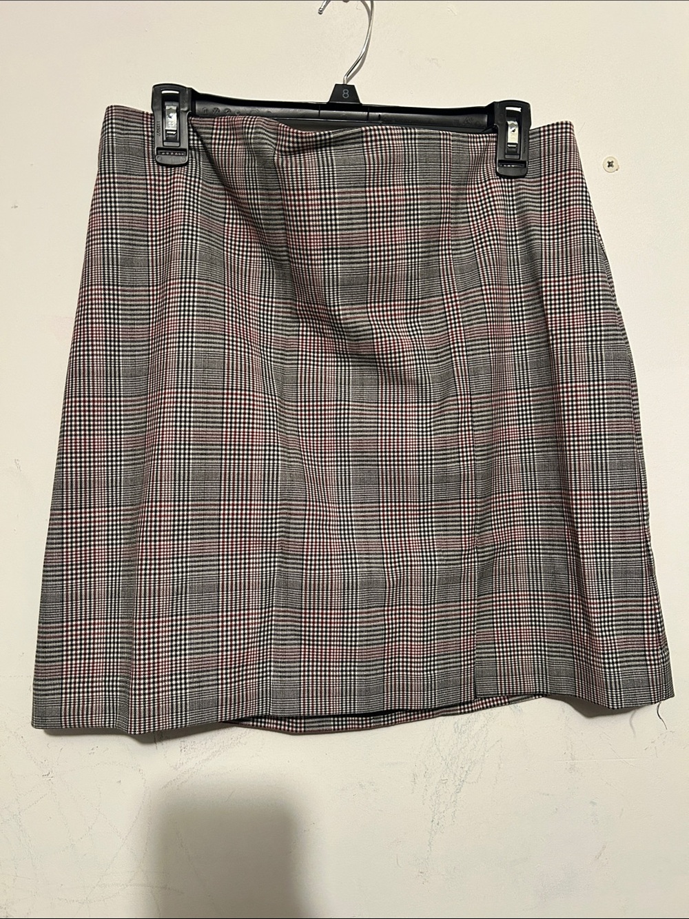Rachel Zoe Grey and Pink Glen Plaid Mini Skirt